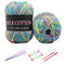 YAMEE Gomitoli di acrilica 6 * 50 g,Filo per uncinetto,Gomitolo cotone per uncinetto,Multicolore filo con sfumatura di Colore con uncinetto e set di filati all'uncinetto