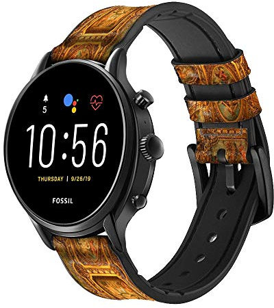 Innovedesire Sistine Chapel Vatican Correa de Reloj Inteligente de Cuero para Fossil Womens Gen 5E, Womens Gen 4, Hybrid Smartwatch HR Charter Tamaño (18mm)