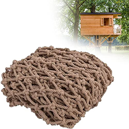 TGHY Baumhaus-Sicherheitsnetz Baumhaus-Strickleiter Outdoor-Trainings-Absturzsicherungsnetz 12mm Dickes Hochleistungs-Hanf-Kletternetz Hinterhof-Spielhaus-Zaunnetz Spaß für Kinder,1 * 3m(3.3 * 9.8ft)