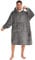 YEPLINS Kapuzenpullover für Herren,Oversize Hoodie Decke mit Kapuze,Blanket Hoodie Herren Sweatshirt Decke Lang (Grau)