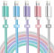 Apple iPhone Lightning Cable 5 Pack - 3M, 2M, 1M (Blue, Green, Purple, Pink, Silver) Long USB Charging Cables for iPhone 13, 12, 11 Pro Max, XR, X, 8, 7, 6S, SE, 5S, iPad