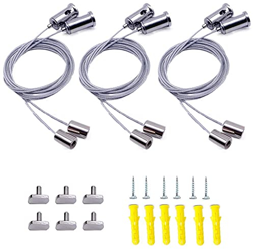3 Pezzi Cavo Tenda Acciaio, Set Di Cavi Sospensione In Acciaio, Acciaio Tiranti Cavo Intrecciato, Kit Cavi Cavetti Sospensione, Per Finestre Tenda Wire Per Appendere Le Tende, Arti