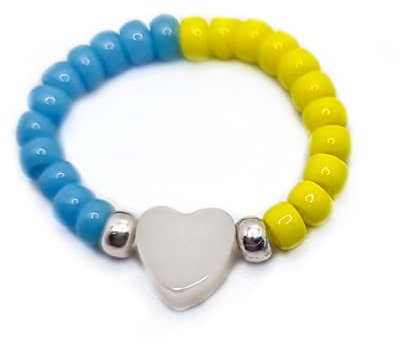 Ring Ukraine, Weiß, Ukrainische Flagge Ring, Gelb - Blauer Ukraine Ring