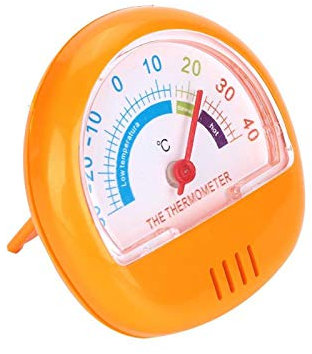 Dial Kitchen Refrigerator Thermometer - Mechanical Freezer Thermometer With Large Dial (Yellow)