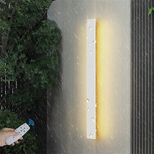 LED Exterieur Jardin Applique Murale avec Télécommande Dimmable Lampe Murale Extérieure Interieur Blanc Longue Barre Eclairage Mural Luminosité Réglable Étanche IP65 pour Terrasse Garage (150cm 78W)