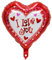 Folienballon Herz 45 cm Luftballon Hochzeit Helium Ballon Heliumballon Deko Liebe XL Geburtstag Party Deko Dekoration bunt JGA Partydeko- Kopper-24 - I love you rot weiß