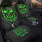 501 Sitzbezüge Set Universal Grüner Totenkopf In Schwarzer Reißverschlussjacke Auto Sitzbezüge Klassisch Autositzbezüge Für Fahrzeuge, Wagen, 52x138cm