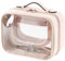 Veki Étanche Portable Trousse de Toilette Grande Capacité, Transparent Trousse Maquillage, Imperméable Sac Cosmétique Organisateur de Voyage pour Femmes et Filles (Petit Rose)