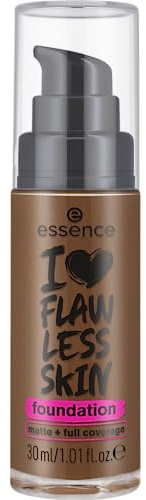 essence I LOVE FLAWLESS SKIN foundation, Nr. 160, Braun, langanhaltend, mattierend, sofortiges Ergebnis, matt, UVA- und UVB-Filter + SPF 20, Nanopartikel frei, 1er Pack (30ml)