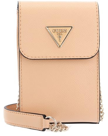 GUESS borsa a tracolla borsa per cellulare Noelle Flap Chit Chat Phone Bag Apricot Cream albicocca