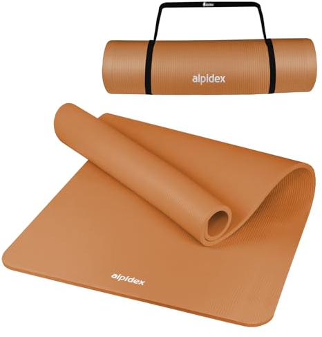 ALPIDEX Yogamatte Extra Dick 1,5 cm Gymnastikmatte 3 Größen E-Book rutschfest Phthalatfrei Fitness Matte Turnen Pilates Sport Physio HIIT Yoga Trainingsmatte Isomatte, Apricot, 190 x 100 x 1.5 cm