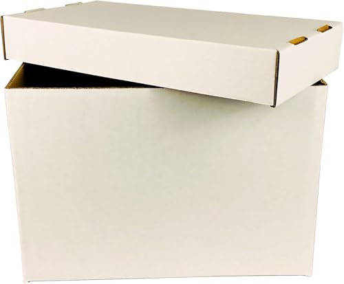 Max Pro 10er-Pack Comicbuch-Aufbewahrungsboxen | Jede Box fasst 150–175 Comic-Bücher | Für Silberzeitalter, Moderne/Aktuelle Comics | Comic-Aufbewahrungsboxen aus Karton | Weiße Comic-Boxen (10 Stück)