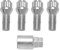 Konuooer 4X Set di bulloni per cerchioni, antifurto, compatibili con A1 A3 A4 A5 Jetta Golf Touran Seat Vivaro X3 X5 M14 x 1,5 28 mm con 1 chiavi