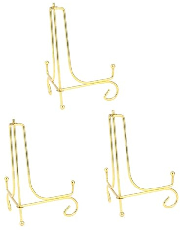 Garneck 3pcs Iron Easel Display Stand for Buffet Plate Holder Photo Frame Book Decorative Solid Construction