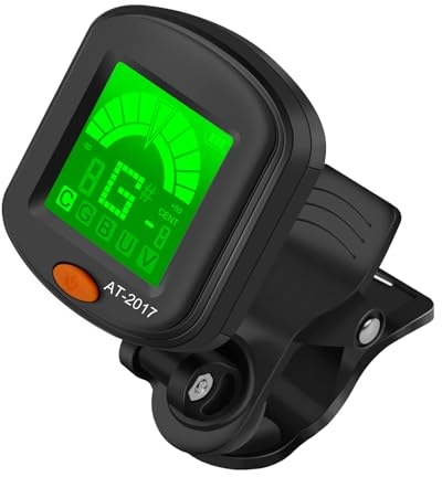 Gitarren Stimmgerät, Stimmgerät zum Anklipsen um 360 Grad Drehbar, Gitarrenkapodaster mit LCD Farbdisplay, Stimmgerät zum Anklipsen für Gitarre, Bass, Violine, Ukulele, Chromatisch
