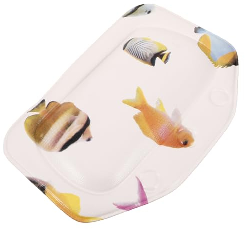 HAPINARY Tub Kopfkissen Mit Saugnapf Für Badewanne Waschbarer Nackenstütz-Kissen Für Entspannende Spritzwassergeschützt Wasser Fisch-Muster Stabil Und rutschfest