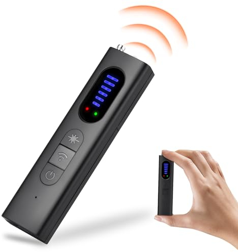 SecuraLen Detector Cámaras y Micrófonos, Detecta Dispositivos Ocultos Detector GPS, Detección de Campo Magnético Detector Camara, Alarma Antirrobo Modo de Sonido y Vibración Detector Microfono