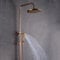Regendusche Bad Duschkopf Duschset Nostalgie Duscharmatur Mit Handbrause Retro Duschsystem Gold Antik Kupfer Edelstahl Shower Brauseset Rund Regenduschkopf Verstellbarer Duschstange 16 * 128 * 30Cm