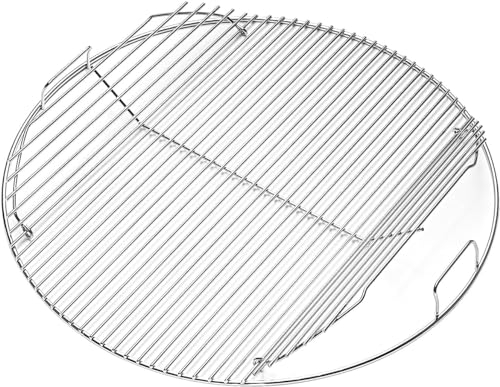 Nordic Bbq Store Grillrost Scharnier 7436 für Weber, 54,6cm Holzkohlegrillrost rund aufklappbar, Ersatzteil für Weber One-Touch, Performer und Bar-B-Kettle Serie, BBQ Serie Edelstahl