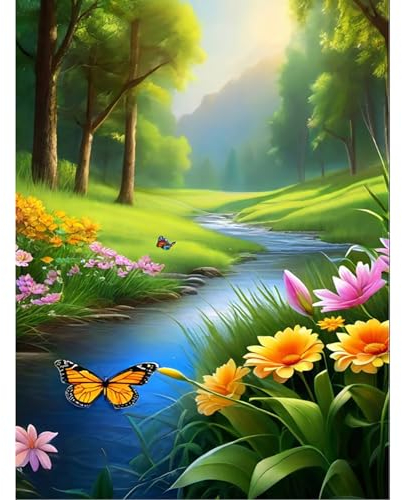 Diamond Painting Erwachsene Landschaft,Landschaft Diamant Painting Bilder Erwachsene,Diamond-Painting Arts Craft für Home Wand Decor(30x40cm)