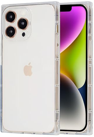 IAIYOXI Rectangle Case Compatible for iPhone 15 Pro, 6.1-inch, Full Camera Protection with TPU Cushion, Slim Clear Silicone Shockproof Case for Women Girls, Cover for iPhone 15 Pro, Clear