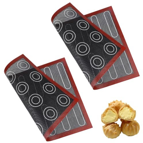 2 Pièces Four Micro-perforés en Silicone, à Double Face, Antiadhésifs, Résistants à la Chaleur et Réutilisables pour Macarons, Soufflés 40 x 30 cm