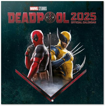 Grupo Erik: Calendario Deadpool 2025 da Muro, 12 mesi, 30x30cm FSC® + Poster Marvel in Regalo, Calendario 2025 da parete, Calendario 2025 ragazzo, Marvel gadget o Marvel must have