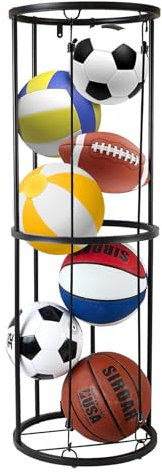 Rastrelliera da Basket,Rastrelliera da Calcio,Portapalloni Smontabile In Piedi,Scaffale di Stoccaggio di Attrezzature Sportive,Rastrelliera per Palloni per Palloni Sportive per Basket,Calcio,Pallavolo