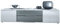 Vladon TV Lowboard Linio V2, Fernsehtisch mit 2 Türen und 2 Schubladen – Weiß/Grau Hochglanz (166,5 x 37,5 x 35 cm)