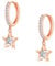Glintara 925 Sterling Silber Ohrringe Hängend, Creolen Mit Stern Anhänger, Hängeohrringe für Damen, Kreolen Mit Zirkonia, Hypoallergen Ohrschmuck Mit Geschenkbox