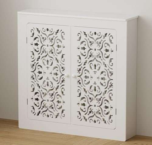 Copri Termosifone Moderno,Copri Termosifoni in legno,Copertura Termosifone,Mensola Copritermosifone,Copricaloriferi Bianco Mobiletto,Copri Calorifero Mensola per Radiatore,per Casa Ufficio(L50*H60*W20