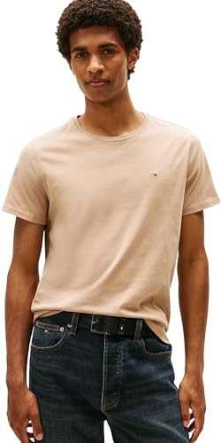 Tommy Jeans Herren TJM Xslim Jersey Tee Dm0Dm04411 S/S T-Shirt, Beige (Coastal Taupe), M
