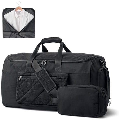 S-ZONE 50L Unisex 2-in-1 Umwandelbarer Kleidersack Nylon Kleidertasche Anzugtasche Carry On Garment Bag mit Kulturbeutel
