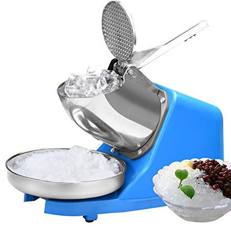 Elektrischer Ice Crusher, Edelstahl Eiszerkleinerer Crusheisbereiter, Kapazität von zerstoßenem Eis 65kg/H, Eisrasierer für Kaltgetränken, Milchshakes, Blau