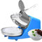 Broyeur à glace électrique, en acier inoxydable, capacité de glace pilée 65 kg/h, pour boissons froides, milkshakes, bleu