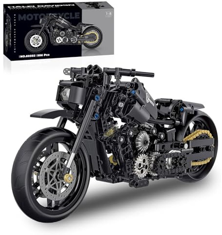 HIGH GODO Technic Motorcycle Building Set, 1:8 Scale MOC Motorcycle Model Kit for Adults, Collectible Cool Toys Gifts for Teens 14+ (538 PCS)