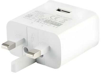 UK 3-Pin USB Wall Charger 5V 2A Fast Adapter for Phones and Tablets | Compact Single Port USB Charger with Intelligent Output and Built In Protection for Home Office and Travel