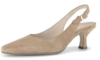 Gabor Damen Slingpumps, Frauen Pumps,Rolling-Soft,Basic,Derby,Silber,rosa,grau,beige,Lack,braun,klassisch,Komfort-Mehrweite,Sand,38 EU / 5 UK