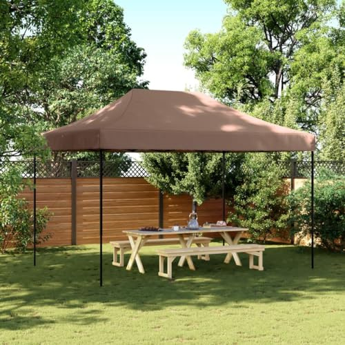 Partyzelt Faltbar Pop-Up Braun 410x279x315 cm, Wasserdichter Pavillon mit Stahlgestell, Garten Festzelt für Outdoor-Veranstaltungen, Terrassen Gazebo