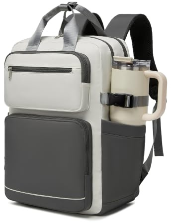 Kono Mochila para Ordenador Portátil Mujer 15,6 para Trabajo y Universidad | Ligera, Gran Capacidad, Compartimento Acolchado, Bolsillo para Botella Grande, Correa para Maleta, Campus, Viajes