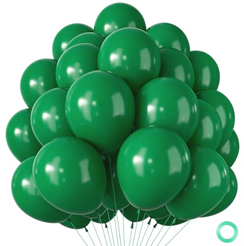 Luftballons Grün 100 Stück, Dunkelgrün Luftballon Geburtstag, Latex Helium Grüne Ballons Party Deko für Weihnachten Junge Safari Geburtstagsdeko Hochzeit Babyparty Graduierung Dekoration, 12 Zoll