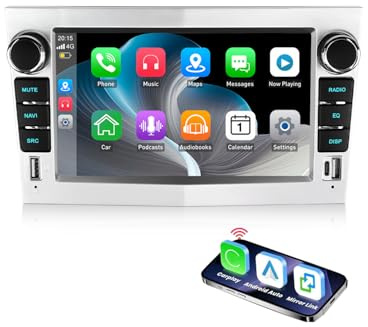 ESSGOO 4+64G Android 14 7 inch Wireless CarPlay Android Auto GPS For Opel | Corsa C/D Zafira B Astra G H IPS Touchscreen Bluetooth FM RDS GPS White