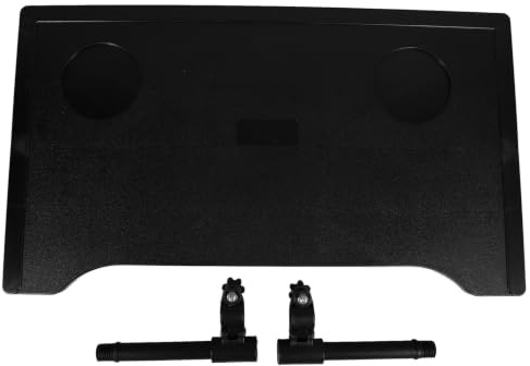 SHINEOFI Tray Abs Dining Wheelchair Board Table Plastic Lap Tray Black 48.7cm Leg Hole Distance Fits 2cm Tube for Eating