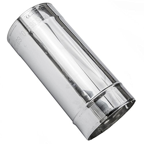 Stainless Steel Chimney Flue Liner Rigid Pipe Multi Fuel Stoves Ø 100 mm / 4, Length, 50 cm
