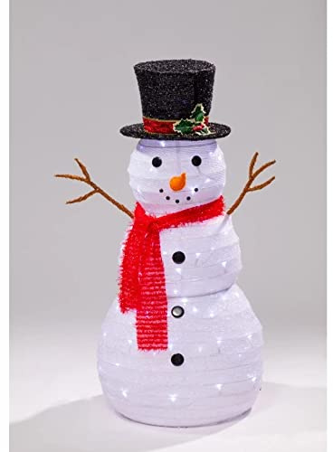 Noma Collapsible Snowman : 90cm Tall : 80 White LEDs : Timer : 5617001