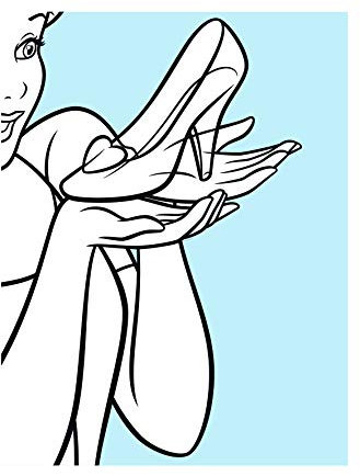 Disney Wandbild von Komar | Cinderella Glass Shoe | Kinderzimmer, Babyzimmer, Dekoration, Kunstdruck | Größe 40x50cm (Breite x Höhe) | ohne Rahmen | WB016-40x50