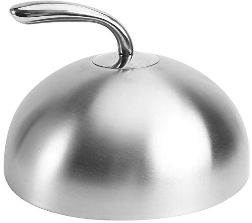 HEMOTON Edelstahl Speiseglocke Tellerglocke 20cm Topfdeckel Teppanyaki Deckel Lebensmittel Steak Abdeckhaube Burgerhaube Schmelzkuppel Käse Haube Dome für Cheesburger Glocke