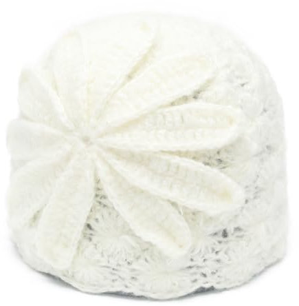 ZLYC Damen Winter Vintage Wolle Fischerhüte Bowler Hut(Einfarbiges Weiss)