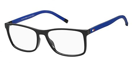 Tommy Hilfiger Th 1785 0VK/17 MTBLK BLUE Eyewear Men's Propionate, Standard, 55