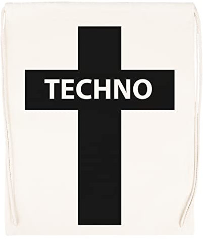 Vendax Techno Musik Beige Turnbeutel mit Kordelzug Drawstring Gym Bag Backpack